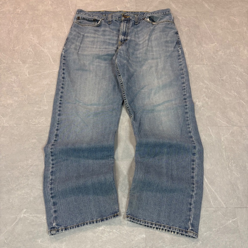 Route 66 Mens Relaxed Straight Leg Jeans Medium Wash Blue Denim‎ 38x32